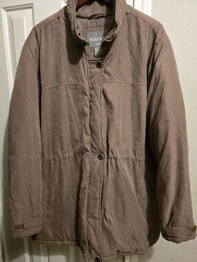 totes Weather Stoppers Brown Coat with Dark Gray Label